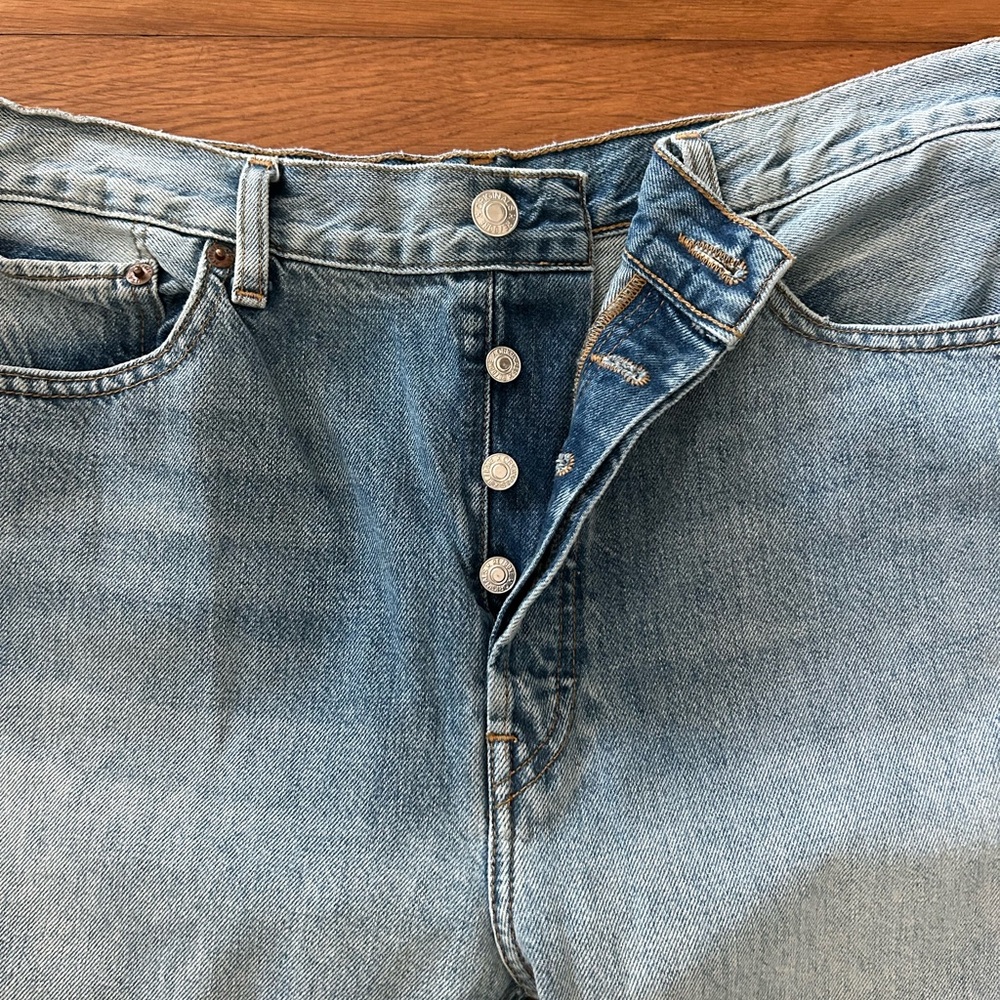 Re/Done originals- hi rise, stove, pipe, raw edge jeans - Picture 5 of 9